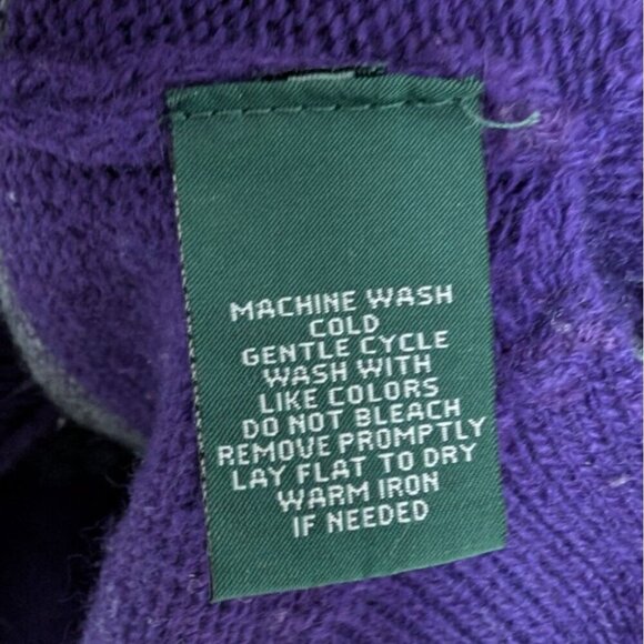 Lauren Ralph Lauren Stripe Sweater Womens Size Medium Purple Gray Wool Cashmere - Picture 5 of 9